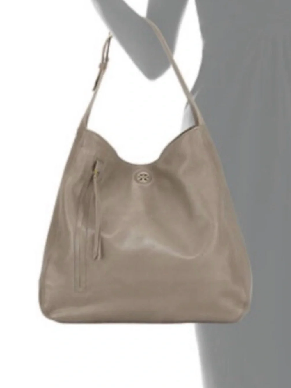 Tory Burch Taupe brody pebbled leather bag